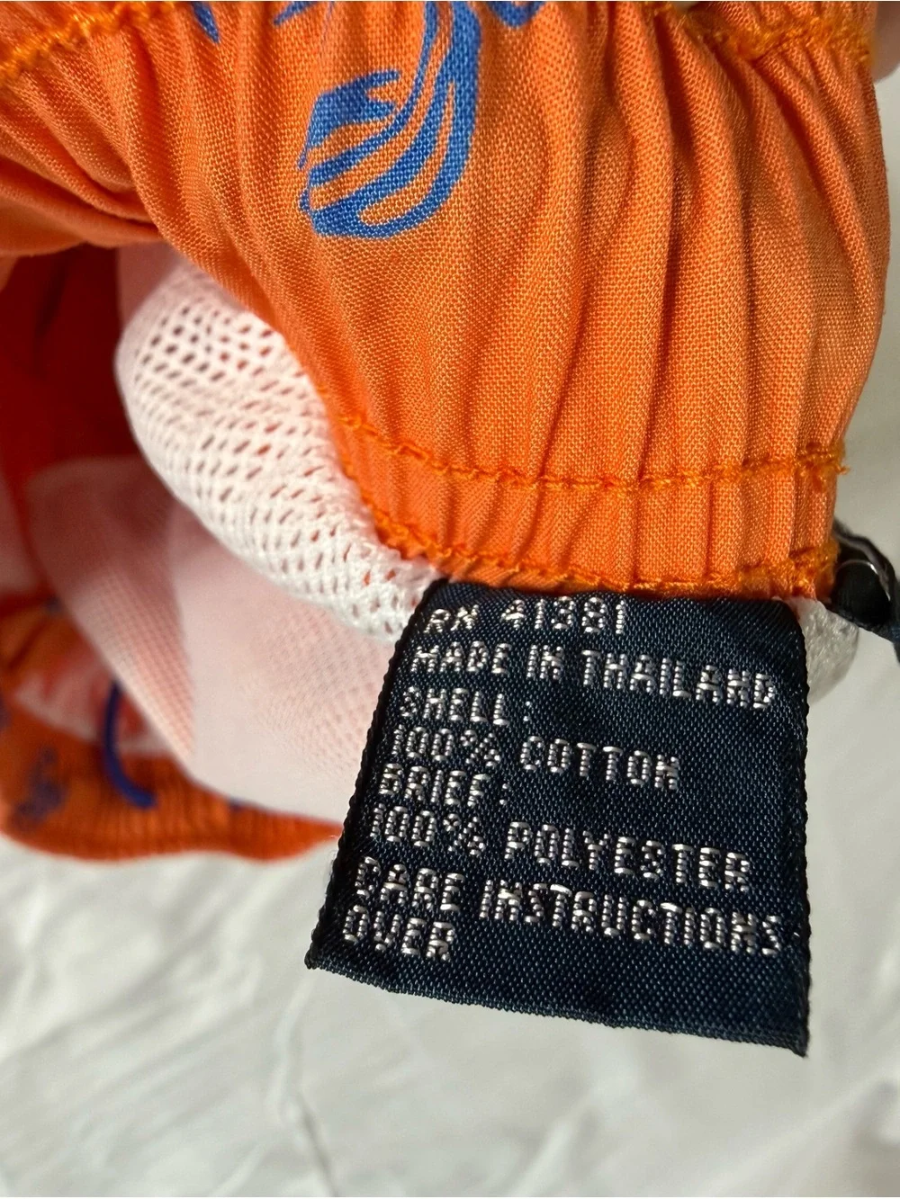 Polo Ralph Lauren Swim Trunks Orange Blue Lobster Print Mesh Lined Mens XL